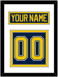 Michigan Nameplate & Number (Back) - Road Blue (2021-2023) - Double Mat 1