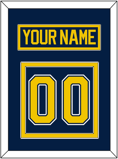 Michigan Hockey Nameplate & Number (Back) - Road Blue (2021-2023) - Signature Tier 2