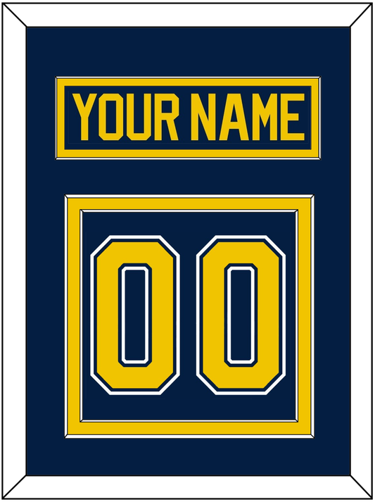 Michigan Hockey Nameplate & Number (Back) - Road Blue (2021-2023) - Signature Tier 2