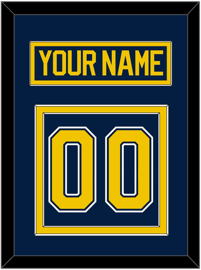 Michigan Hockey Nameplate & Number (Back) - Road Blue (2021-2023) - Signature Tier 2