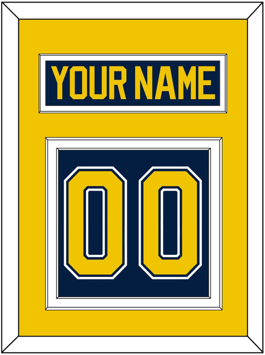 Michigan Hockey Nameplate & Number (Back) - Road Blue (2021-2023) - Signature Tier 3