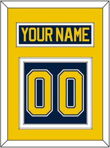 Michigan Nameplate & Number (Back) - Road Blue (2021-2023) - Double Mat 3