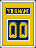 Michigan Nameplate & Number (Back) - Road Blue (2021-2023) - Double Mat 3