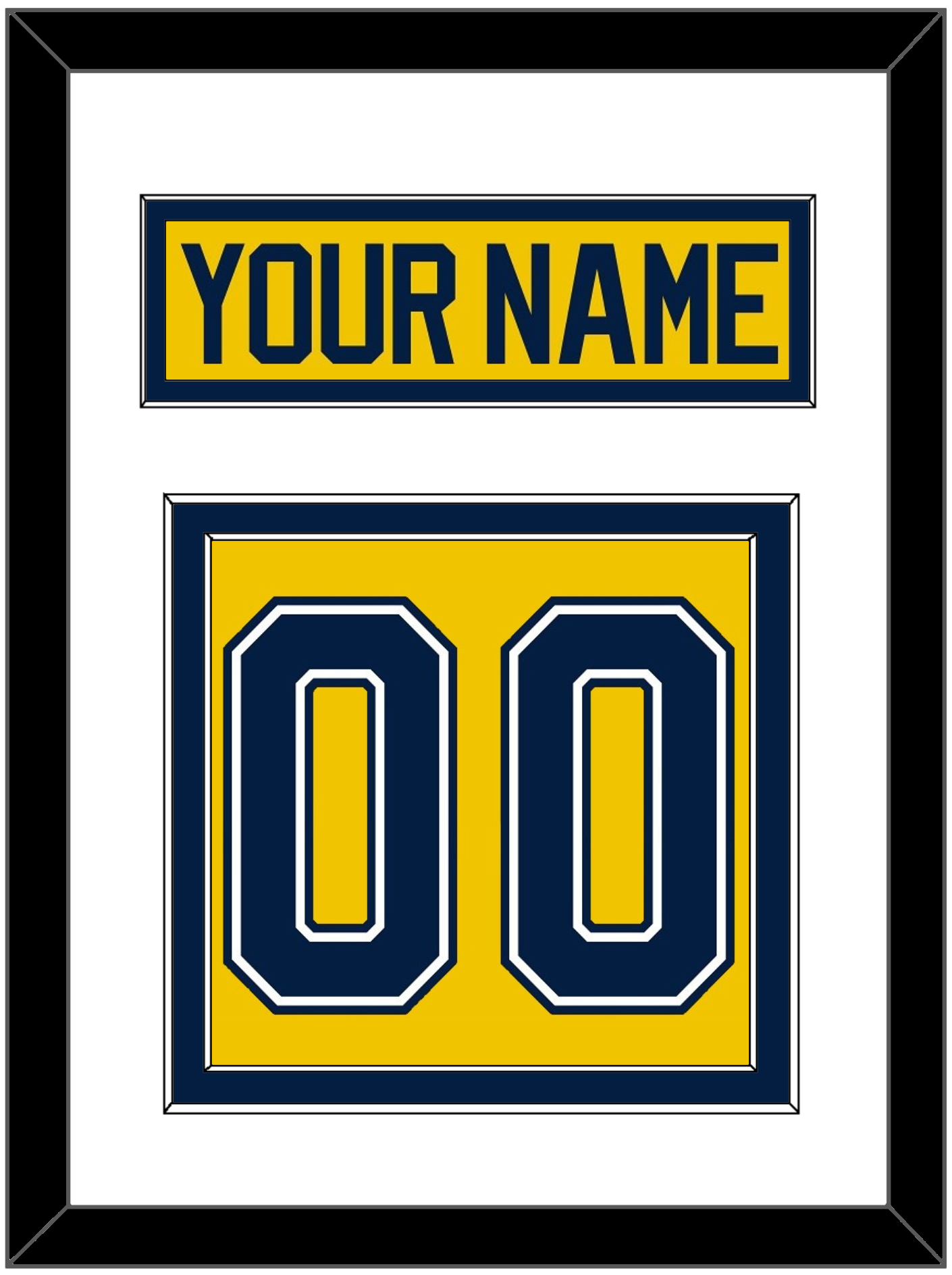 Michigan Hockey Nameplate & Number (Back) - Alternate Maize (2021-2023) - Signature Tier 1