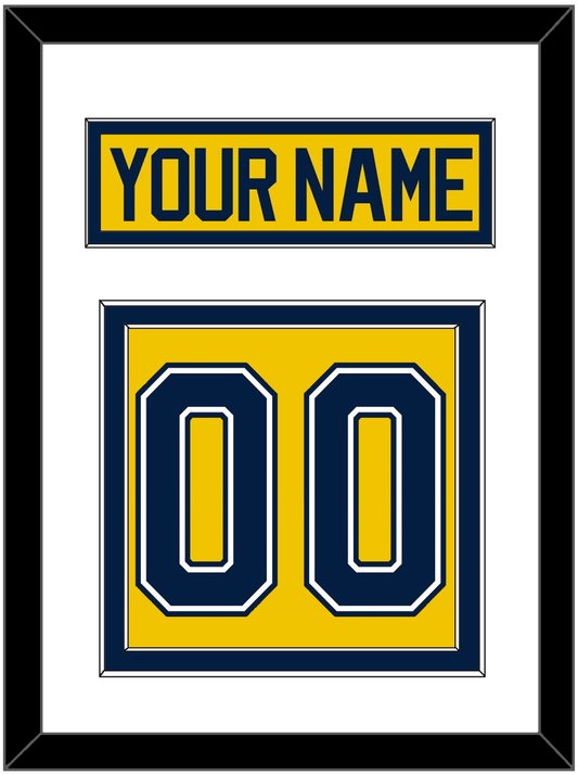 Michigan Hockey Nameplate & Number (Back) - Alternate Maize (2021-2023) - Signature Tier 1