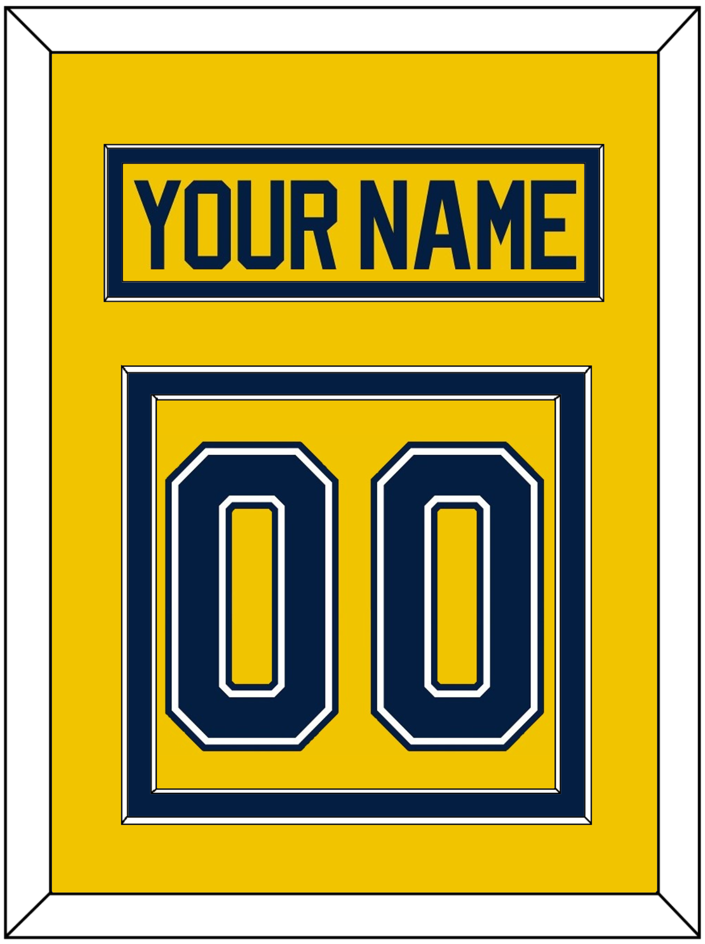 Michigan Hockey Nameplate & Number (Back) - Alternate Maize (2021-2023) - Signature Tier 2