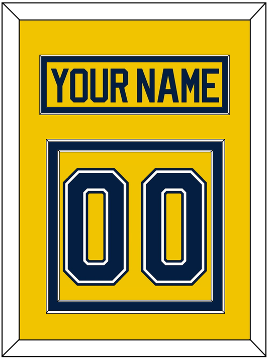 Michigan Hockey Nameplate & Number (Back) - Alternate Maize (2021-2023) - Signature Tier 2