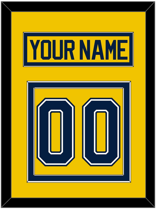 Michigan Hockey Nameplate & Number (Back) - Alternate Maize (2021-2023) - Signature Tier 2