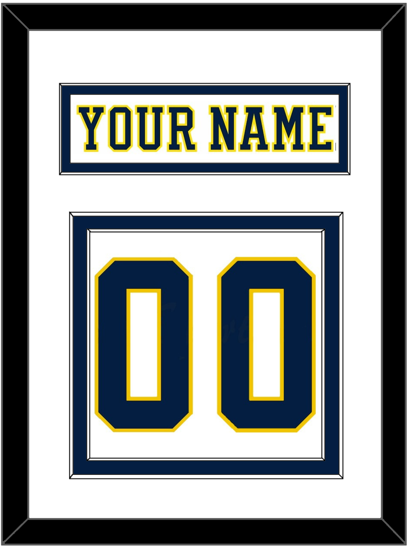 Michigan Hockey Nameplate & Number (Back) - Home White (2019-2020) - Signature Tier 1