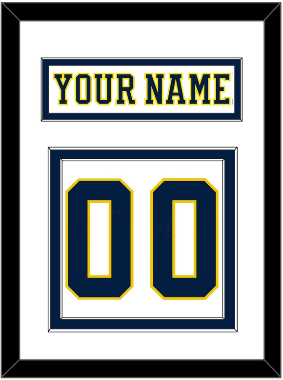 Michigan Nameplate & Number (Back) - Home White (2019-2020) - Double Mat 1