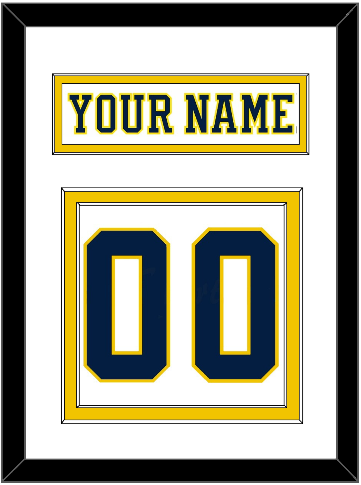 Michigan Hockey Nameplate & Number (Back) - Home White (2019-2020) - Signature Tier 2