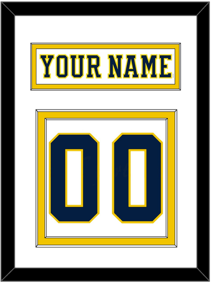 Michigan Hockey Nameplate & Number (Back) - Home White (2019-2020) - Signature Tier 2