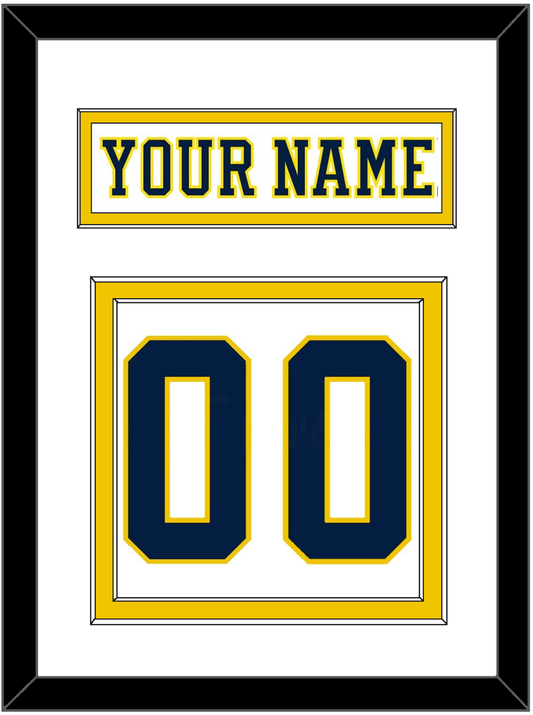 Michigan Hockey Nameplate & Number (Back) - Home White (2019-2020) - Signature Tier 2