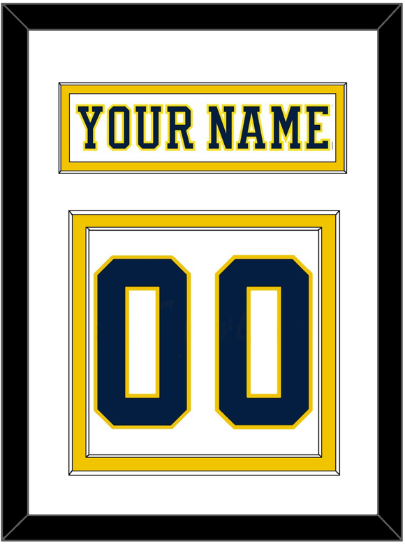 Michigan Nameplate & Number (Back) - Home White (2019-2020) - Double Mat 2