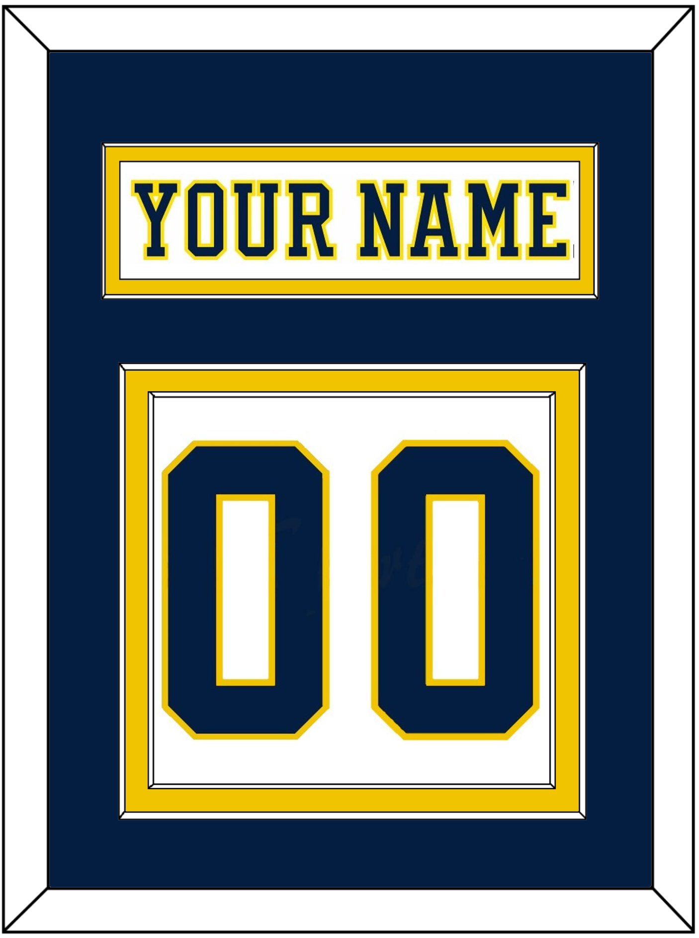 Michigan Hockey Nameplate & Number (Back) - Home White (2019-2020) - Signature Tier 3