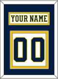 Michigan Nameplate & Number (Back) - Home White (2019-2020) - Double Mat 3