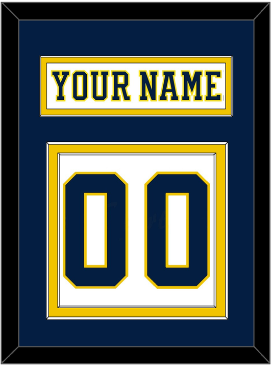 Michigan Hockey Nameplate & Number (Back) - Home White (2019-2020) - Signature Tier 3