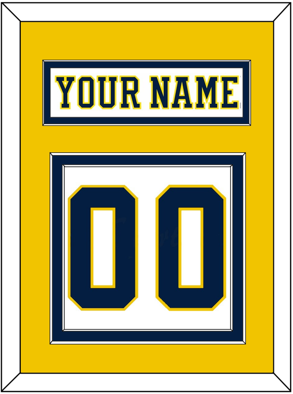 Michigan Nameplate & Number (Back) - Home White (2019-2020) - Double Mat 4