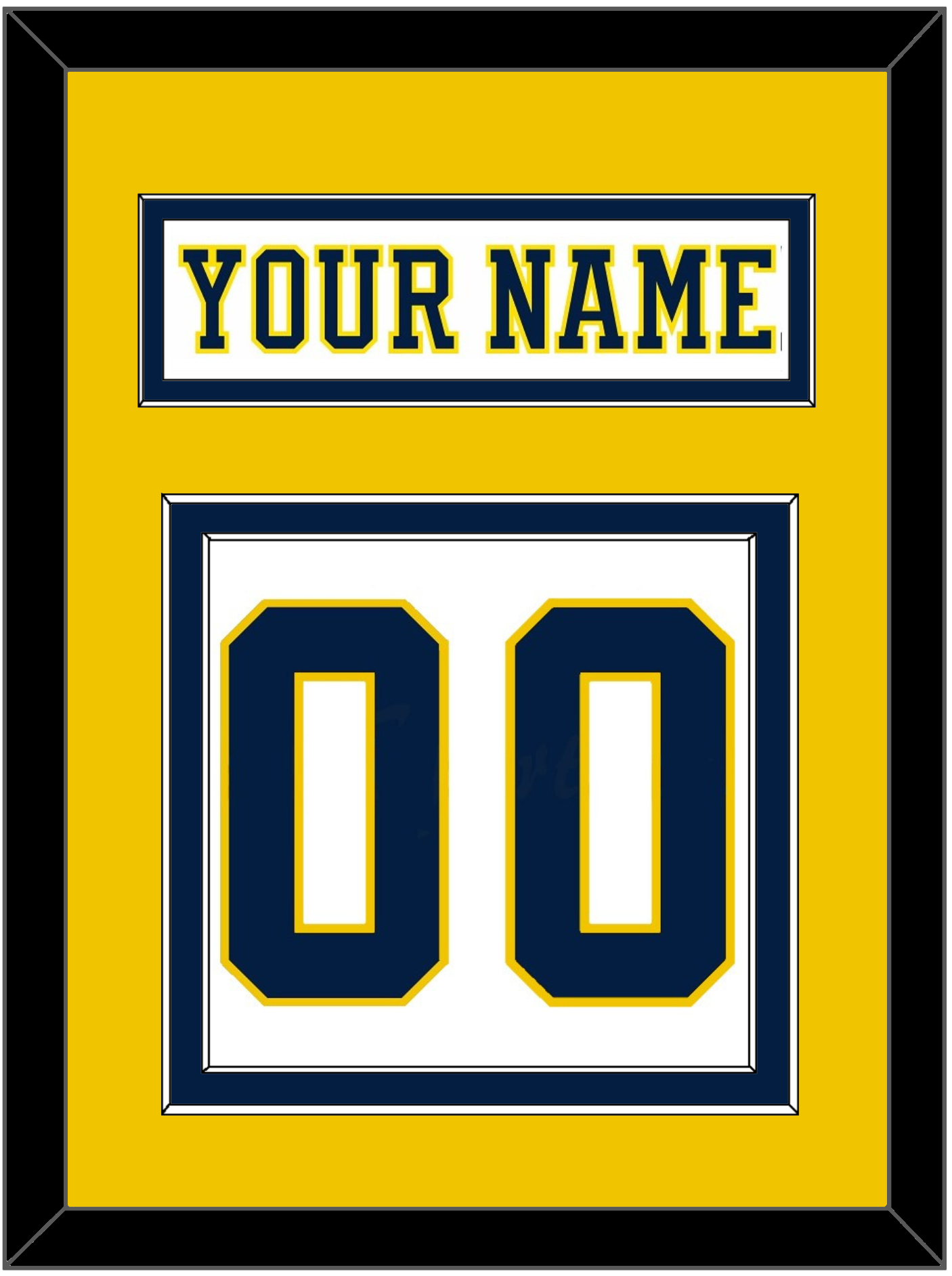 Michigan Hockey Nameplate & Number (Back) - Home White (2019-2020) - Signature Tier 4