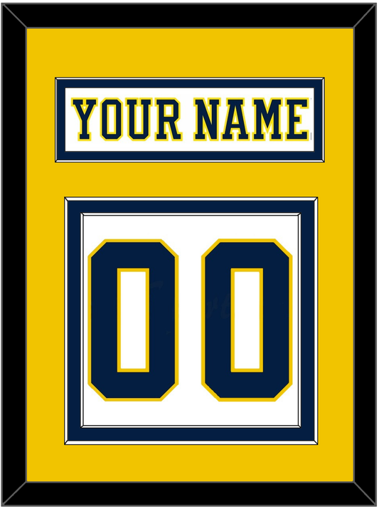 Michigan Hockey Nameplate & Number (Back) - Home White (2019-2020) - Signature Tier 4