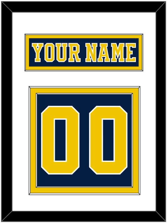 Michigan Hockey Nameplate & Number (Back) - Road Blue (2019-2020) - Signature Tier 1