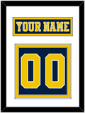 Michigan Nameplate & Number (Back) - Road Blue (2019-2020) - Double Mat 1