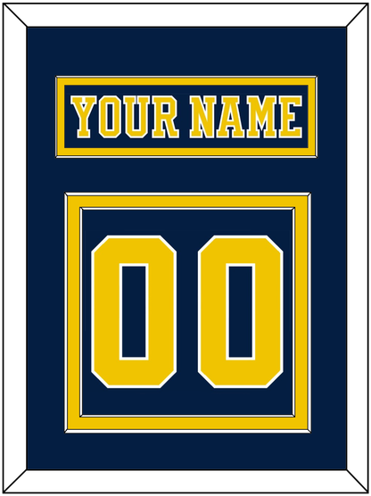 Michigan Hockey Nameplate & Number (Back) - Road Blue (2019-2020) - Signature Tier 2