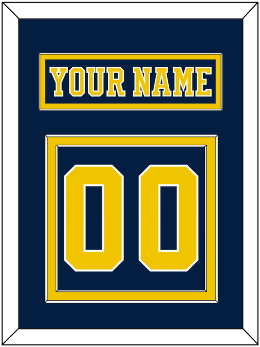 Michigan Hockey Nameplate & Number (Back) - Road Blue (2019-2020) - Signature Tier 2