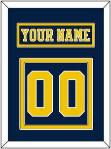 Michigan Nameplate & Number (Back) - Road Blue (2019-2020) - Double Mat 2