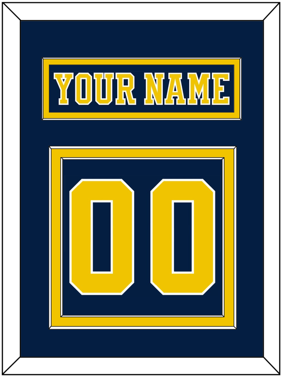 Michigan Nameplate & Number (Back) - Road Blue (2019-2020) - Double Mat 2