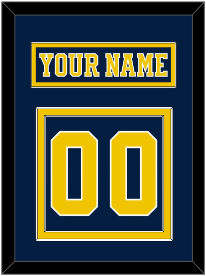 Michigan Hockey Nameplate & Number (Back) - Road Blue (2019-2020) - Signature Tier 2