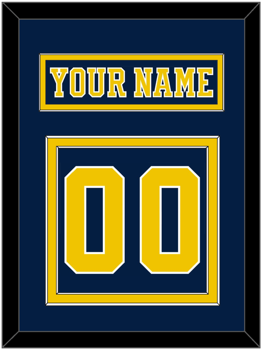 Michigan Hockey Nameplate & Number (Back) - Road Blue (2019-2020) - Signature Tier 2