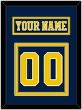 Michigan Nameplate & Number (Back) - Road Blue (2019-2020) - Double Mat 2