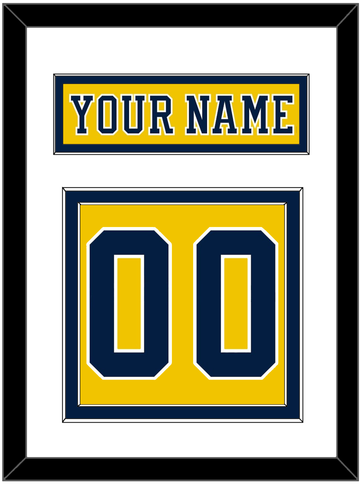 Michigan Hockey Nameplate & Number (Back) - Alternate Maize (2019-2020) - Signature Tier 1