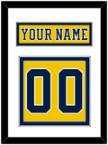 Michigan Hockey Nameplate & Number (Back) - Alternate Maize (2019-2020) - Double Mat 1