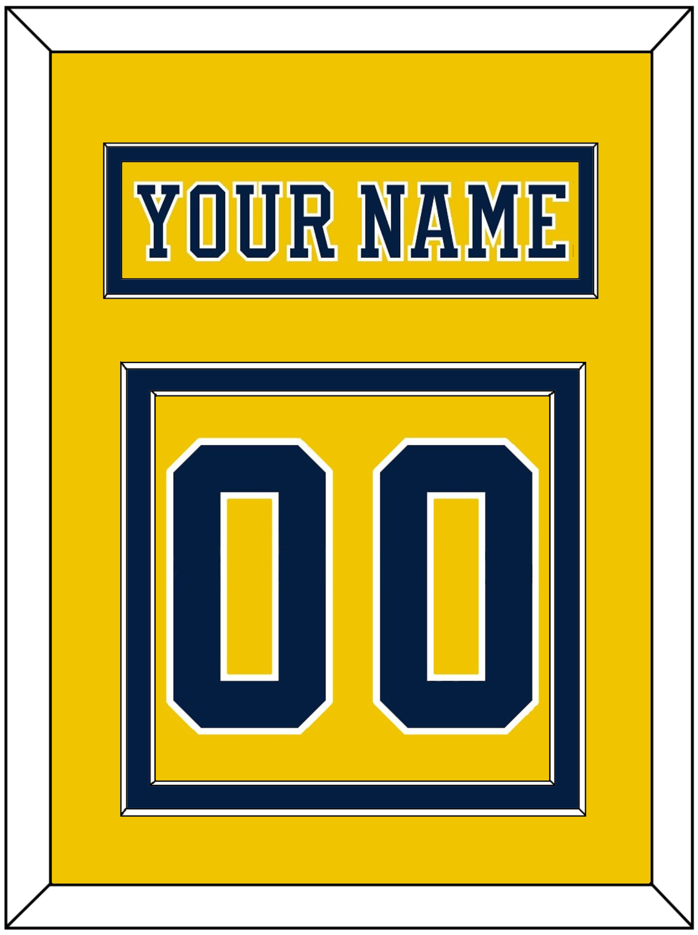 Michigan Hockey Nameplate & Number (Back) - Alternate Maize (2019-2020) - Signature Tier 2