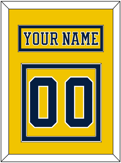 Michigan Hockey Nameplate & Number (Back) - Alternate Maize (2019-2020) - Signature Tier 2