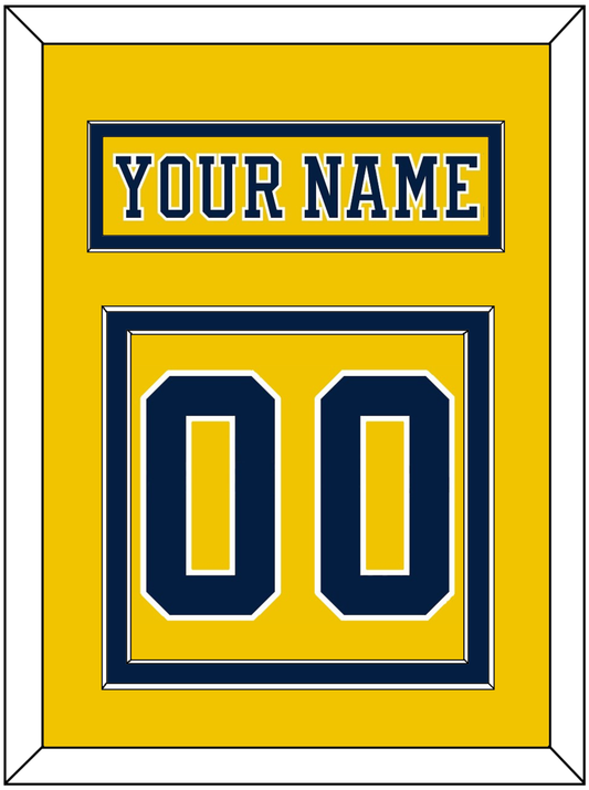Michigan Hockey Nameplate & Number (Back) - Alternate Maize (2019-2020) - Signature Tier 2