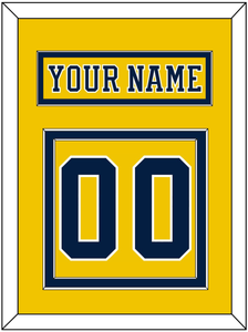 Michigan Nameplate & Number (Back) - Alternate Maize (2019-2020) - Double Mat 2