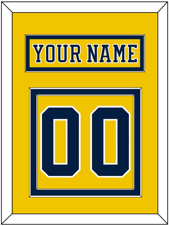 Michigan Nameplate & Number (Back) - Alternate Maize (2019-2020) - Double Mat 2