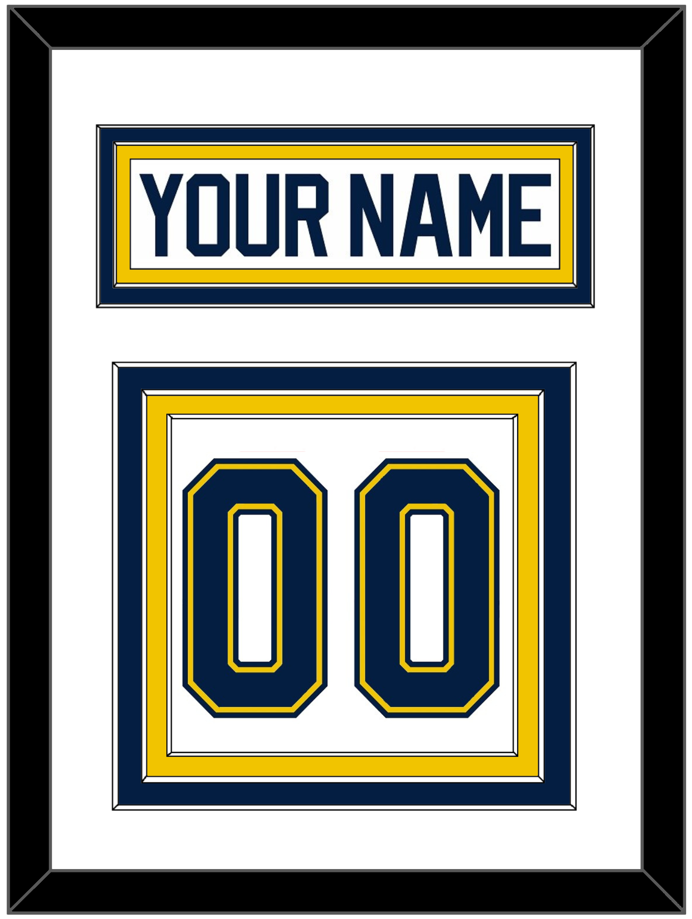Michigan Hockey Nameplate & Number (Back) - Home White (2021-2023) - Premier Tier 1