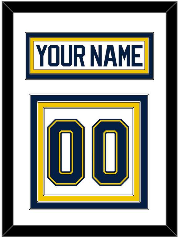 Michigan Nameplate & Number (Back) - Home White (2021-2023) - Triple Mat 1