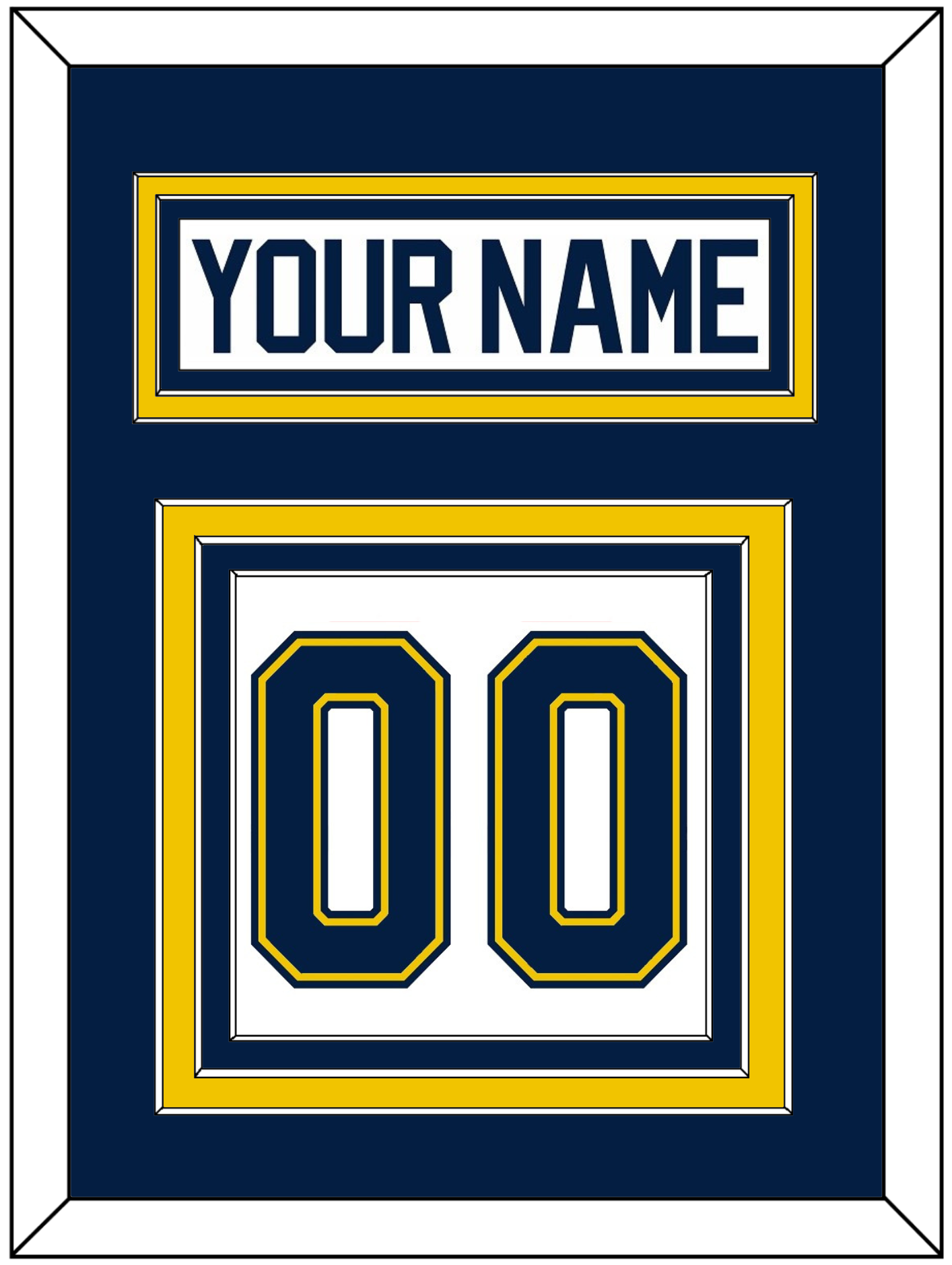 Michigan Hockey Nameplate & Number (Back) - Home White (2021-2023) - Premier Tier 2