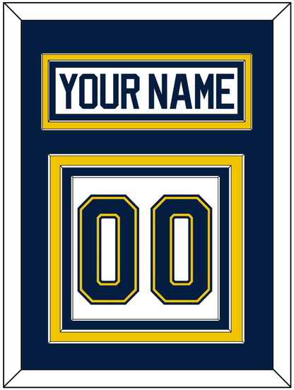 Michigan Hockey Nameplate & Number (Back) - Home White (2021-2023) - Premier Tier 2