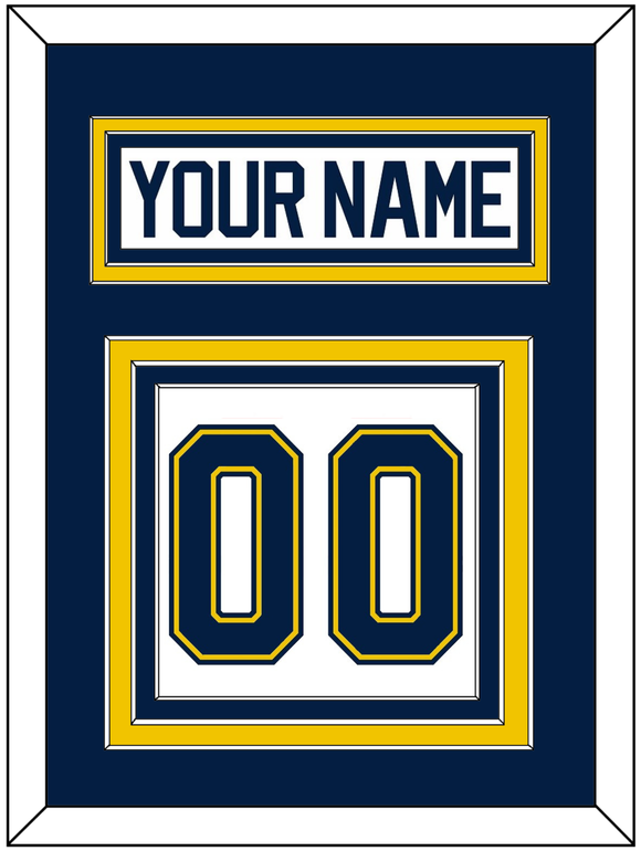 Michigan Nameplate & Number (Back) - Home White (2021-2023) - Triple Mat 2