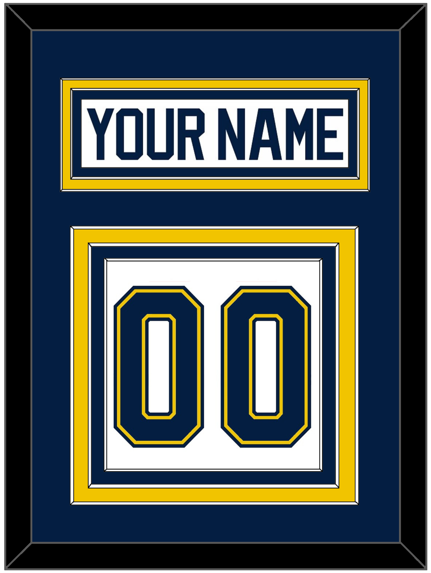 Michigan Hockey Nameplate & Number (Back) - Home White (2021-2023) - Premier Tier 2