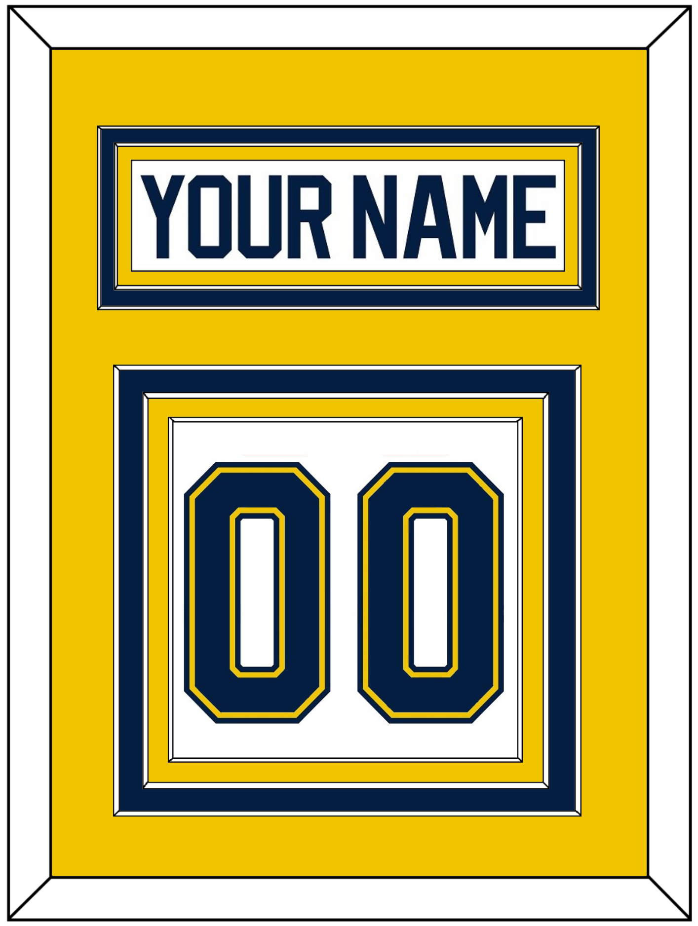 Michigan Hockey Nameplate & Number (Back) - Home White (2021-2023) - Premier Tier 3