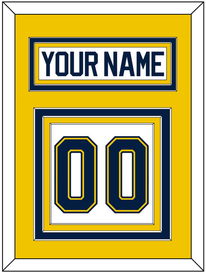 Michigan Hockey Nameplate & Number (Back) - Home White (2021-2023) - Premier Tier 3