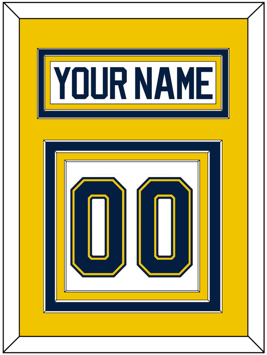 Michigan Hockey Nameplate & Number (Back) - Home White (2021-2023) - Premier Tier 3