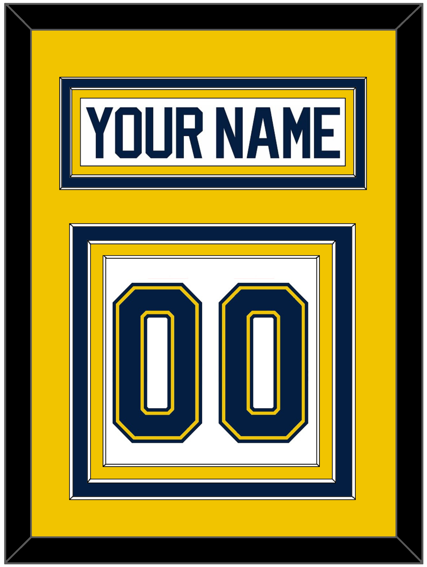 Michigan Hockey Nameplate & Number (Back) - Home White (2021-2023) - Premier Tier 3